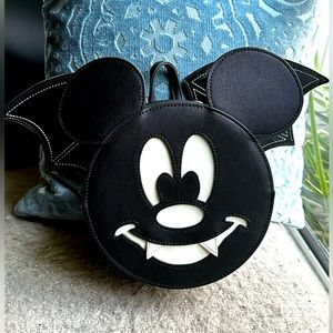 Loungefly Disney Mickey Bat Glow In The Dark Mini Backpack